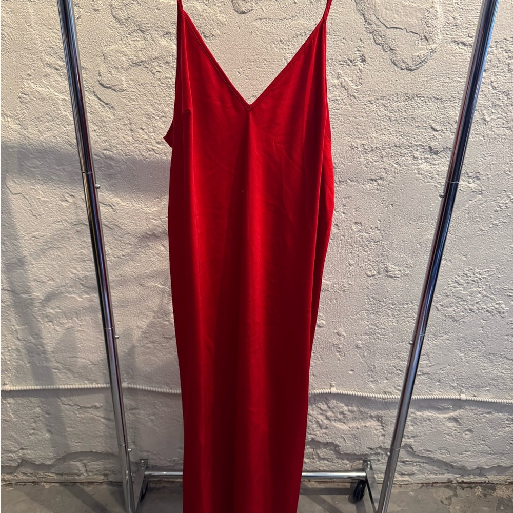 A New Day Red Midi Slip Dress